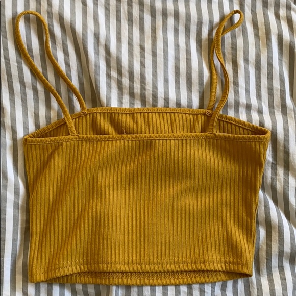 Yellow Ribbed Crop Tank - Picture 2 of 2